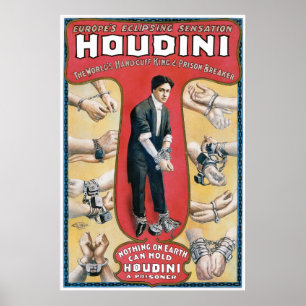 Houdini ~  Handcuff Escape Artist Poster