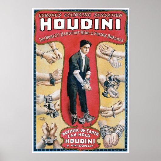 Houdini ~  Handcuff Escape Artist Poster (Voorkant)