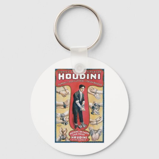 Houdini ~ Handcuff Escape Artist Sleutelhanger (Voorkant)