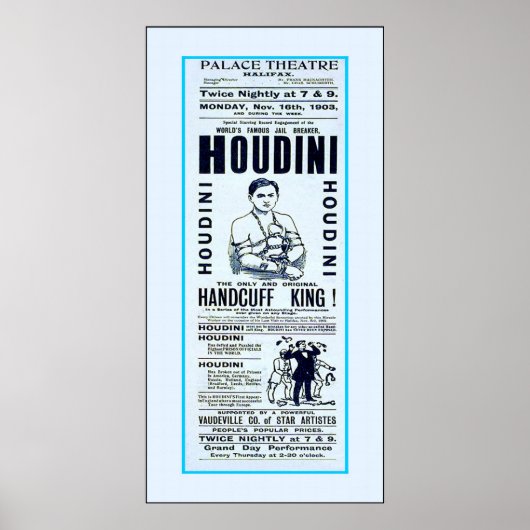 Houdini ~ Handcuff King ~ Magicisch Poster (Voorkant)