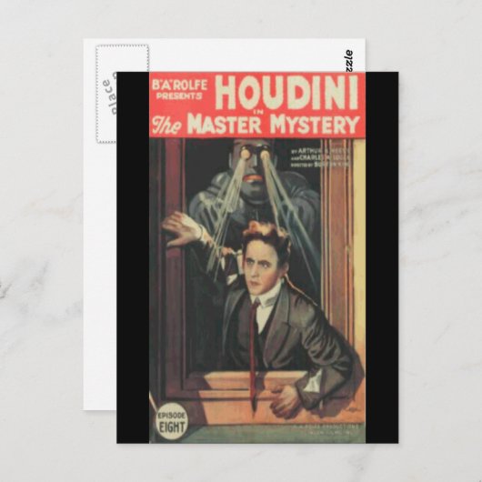 Houdini het man van mysterie briefkaart (Voorkant / Achterkant)