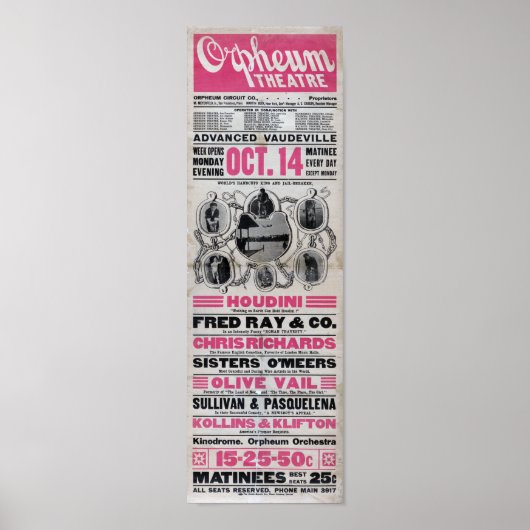 Houdini kan geen Vintage houden. Poster (Voorkant)