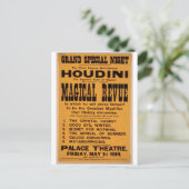 Houdini, 'Magical Revue' Retro theater Briefkaart (Staand voorkant)