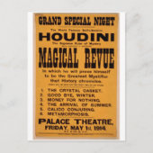 Houdini, 'Magical Revue' Retro theater Briefkaart (Voorkant)
