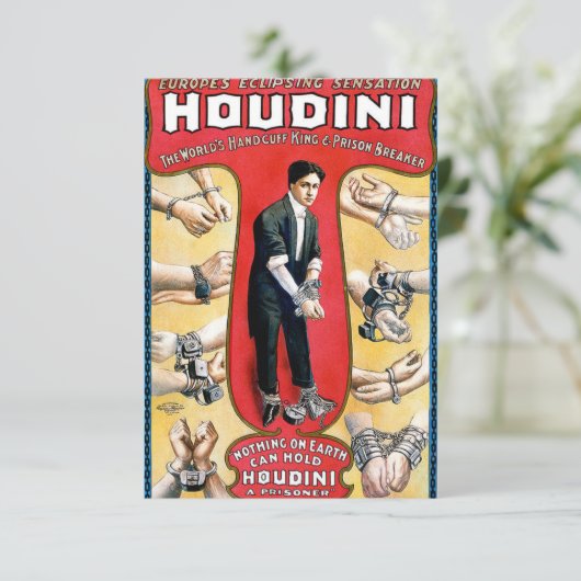 Houdini  Magicien Save The Date (Staand voorkant)