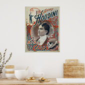 Houdini ~  magiër koning van Kaarten Poster (Keuken)