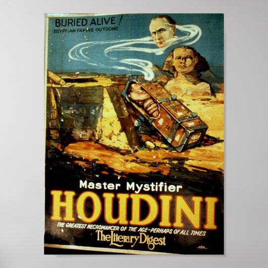 Houdini, 'the Literary Digest'  theater Poster (Voorkant)