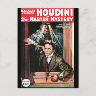 Houdini, The Mastery Mystery vintage poster 1919 Briefkaart