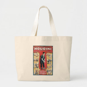 Houdini ~ Vintage Handcuff Escape Artist Grote Tote Bag