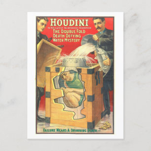  Houdini Water Mystery Advertentie Briefkaart