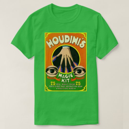 Houdinis Magic Kit 70s Retro Boek T-shirt (Design voorkant)