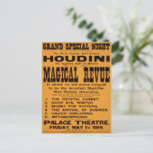 Houdini's Magische Revue, 1914 Briefkaart (Staand voorkant)