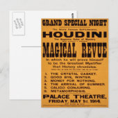Houdini's Magische Revue, 1914 Briefkaart (Voorkant / Achterkant)