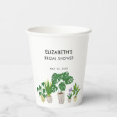 Houdplanten Bruidsmeisje Feest Groene Custom Papieren Bekers (Achterkant)