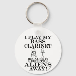 Houdt Aliens Away Bass Clarinet Sleutelhanger