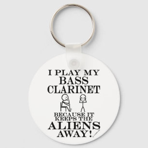Houdt Aliens Away Bass Clarinet Sleutelhanger