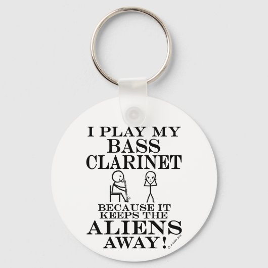 Houdt Aliens Away Bass Clarinet Sleutelhanger (Voorkant)