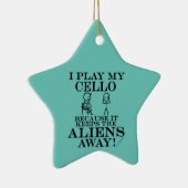 Houdt Aliens Away Cello keramische siervoorwerpen Keramisch Ornament (Rechts)