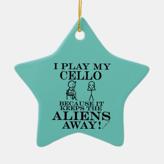 Houdt Aliens Away Cello keramische siervoorwerpen Keramisch Ornament (Voorkant)