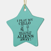 Houdt Aliens Away Cello keramische siervoorwerpen Keramisch Ornament (Links)