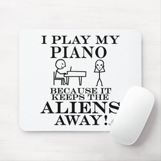 Houdt Aliens Away Piano tegen Muismat (Met muis)