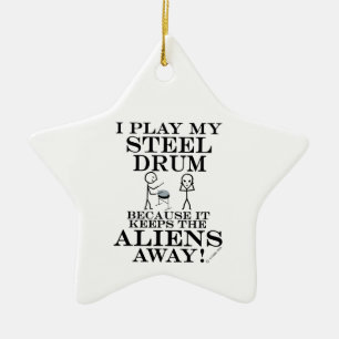 Houdt Aliens Away Steel Drum Ceramic Ornamed Keramisch Ornament