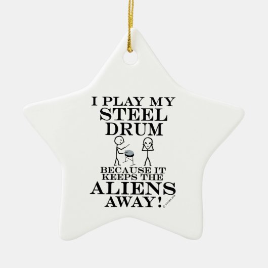 Houdt Aliens Away Steel Drum Ceramic Ornamed Keramisch Ornament (Voorkant)