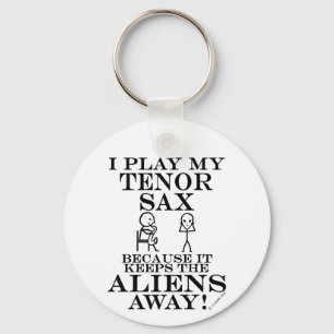 Houdt Aliens weg tenor Sax Sleutelhanger