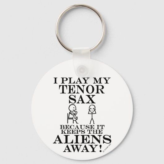 Houdt Aliens weg tenor Sax Sleutelhanger (Voorkant)