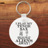 Houdt Aliens weg tenor Sax Sleutelhanger (Voorkant)