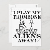 Houdt Aliens weg trombone Briefkaart (Voorkant / Achterkant)