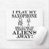 Houdt Aliens weg uit Saxophone Muismat (Met muis)