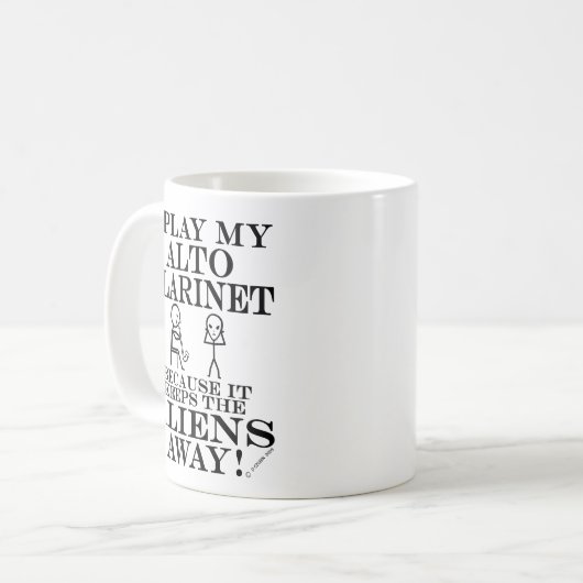 Houdt Aliens weg van Alto Clarinet Coffee Mok (Voorkant links)
