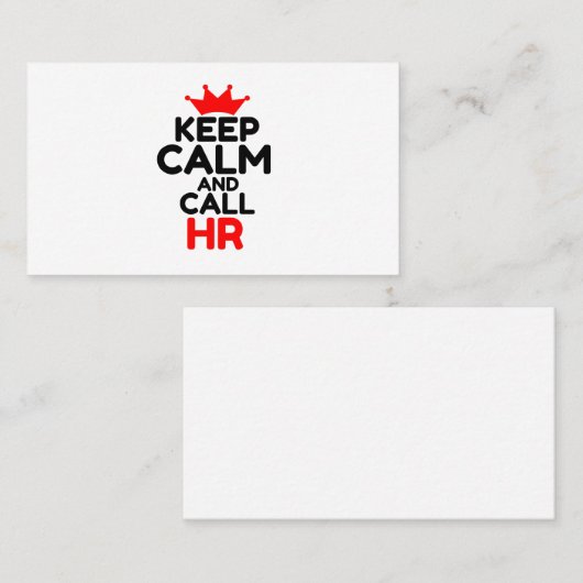 HOUDT CALM EN VRAAG UW VISITEKAARTJE (Voorkant / Achterkant)