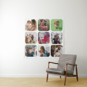 Houdt Foto Collage vierkant sjabloon ronde randen Wandkleed (In situ)