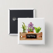 Houdt kweekbordkartonnen planten blokdoos vierkante button 5,1 cm (Voorkant /achterkant)