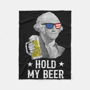 Houdt mijn bier George Washington Patriot Funny 4t Fleece Deken