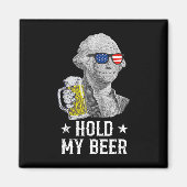 Houdt mijn bier George Washington Patriot Funny 4t Magneet (Voorkant)