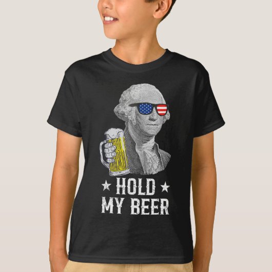 Houdt mijn bier George Washington Patriot Funny 4t T-shirt (Voorkant)