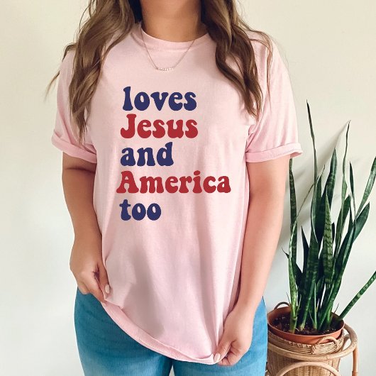 Houdt ook van Jezus en Amerika T-shirt