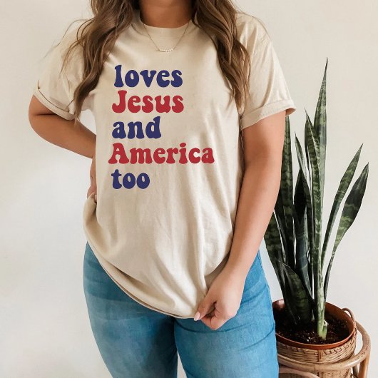 Houdt ook van Jezus en Amerika T-shirt