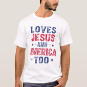 Houdt ook van Jezus en Amerika T-shirt (Voorkant)