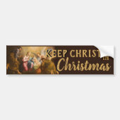 Houdt u Christus in de kerstachtige Nativiteitswoe Bumpersticker (Voorkant)