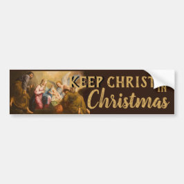 Houdt u Christus in de kerstachtige Nativiteitswoe Bumpersticker