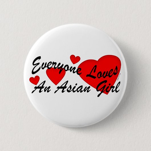houdt van Asian Girl Button (Voorkant)