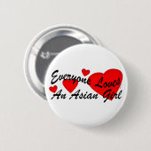 houdt van Asian Girl Button (Voorkant /achterkant)