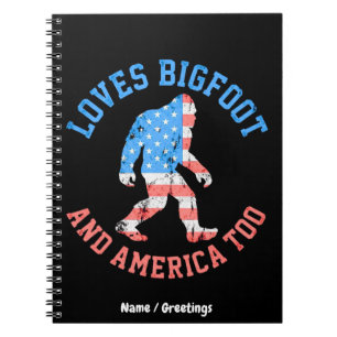 Houdt van Bigfoot en Amerika Te Patriotisch Amerik Notitieboek