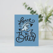 houdt van BITES grappige Valentijnsdag Shark Briefkaart (Staand voorkant)
