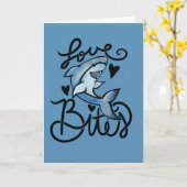 houdt van BITES grappige Valentijnsdag Shark Kaart (Gele Bloem)