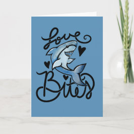 houdt van BITES grappige Valentijnsdag Shark Kaart